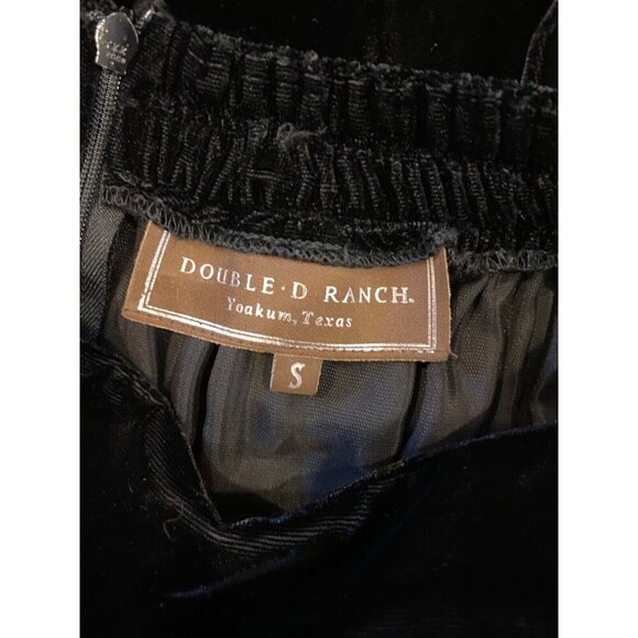 Double D Ranch Small Black Crushed Velvet Maxi Skirt Elastic Waist GUC** - Picture 8 of 9
